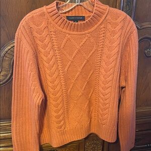 Tommy Hilfiger Women's Orange Cable Knit Sweater